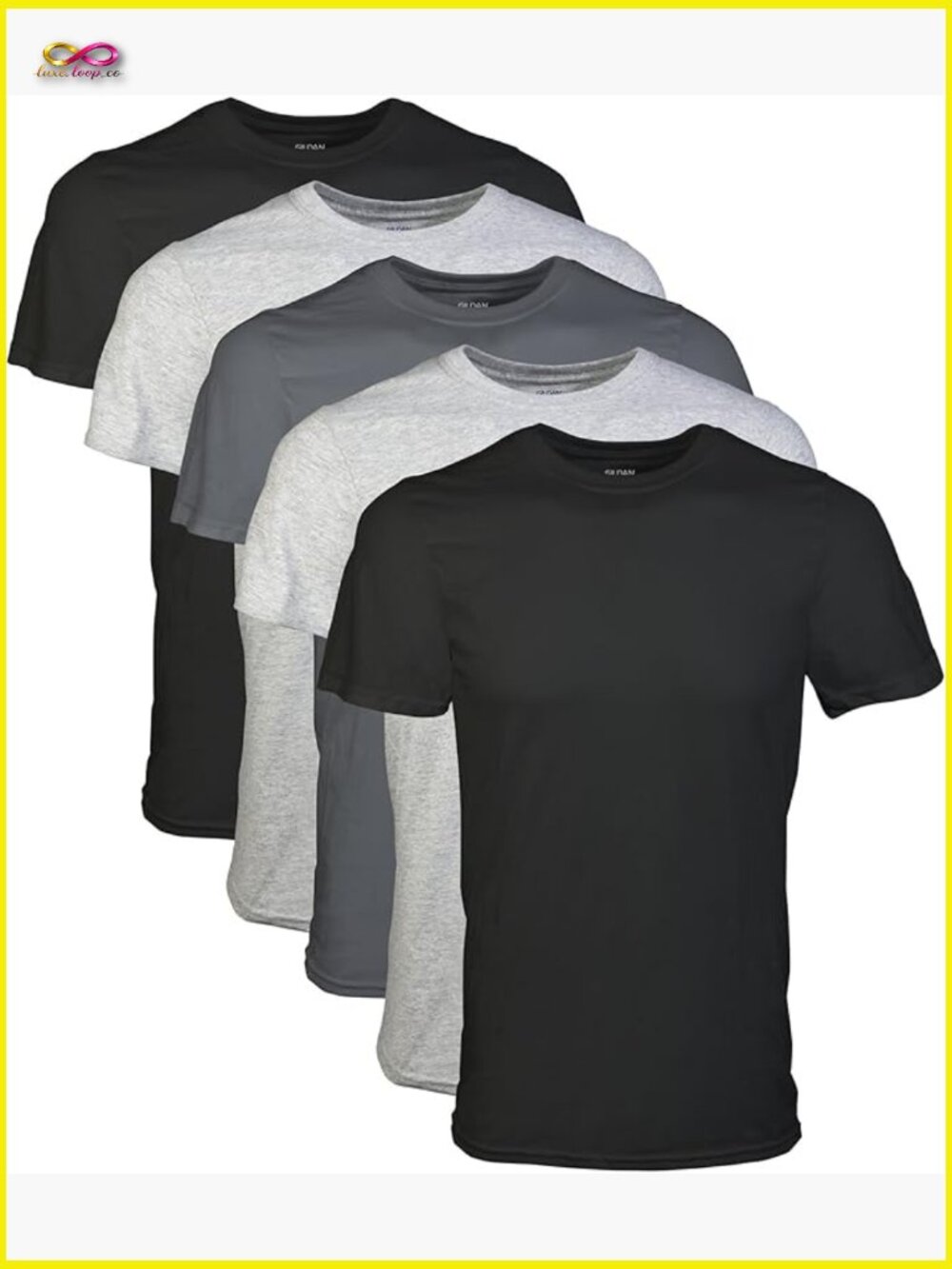 Men's Classic Fit Crew Neck Tees Multipack Soft Cotton T-Shirts for Casual